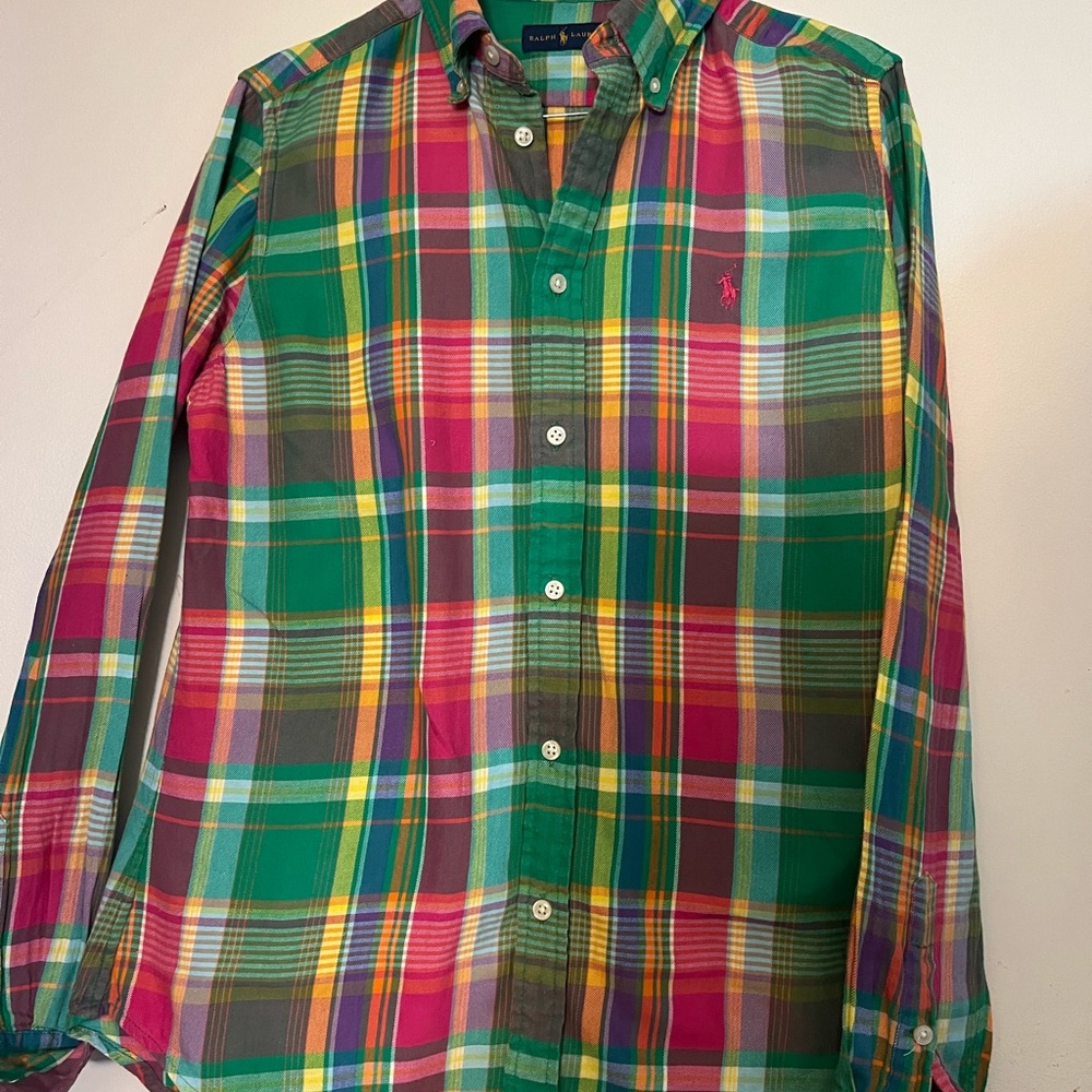 Authentic POLO RALPH LAUREN Lauren plaid button up shirt.